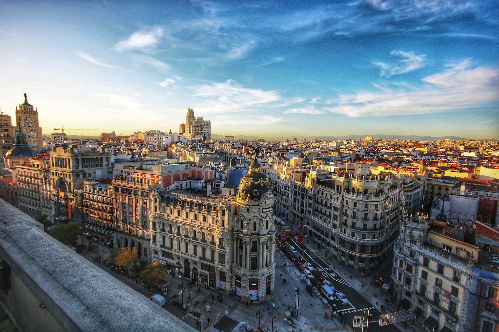 View of Madrid with residential buildings